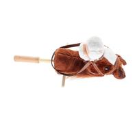 Generic Horse de Bâton, Jouet de Cheval Bâton pour les Garçons et les Filles en Peluche Jouet Chevaux Caballos de Juguete para Niños Cheval en Peluche de Passe-temps Artisanal à la Main sur un (Café)