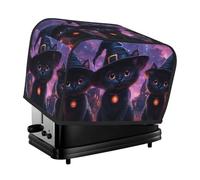 Generic Housse de grille-pain à 2 tranches avec imprimé chat d'Halloween, housse anti-poussière compatible avec la plupart des grille-pain standard, petits appareils de cuisine, protecteur de machine