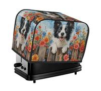 Generic Housse de grille-pain à 2 tranches avec imprimé chien Border Collie - Anti-poussière - Compatible avec la plupart des grille-pain standard et des machines à pain