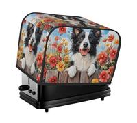 Generic Housse de grille-pain à 2 tranches avec imprimé chien Border Collie - Anti-poussière - Compatible avec la plupart des grille-pain standard et des machines à pain