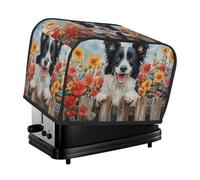 Generic Housse de grille-pain à 2 tranches avec imprimé chien Border Collie - Anti-poussière - Compatible avec la plupart des grille-pain standard et des machines à pain