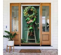 Generic Housse de porte de bienvenue Happy St. Patrick - 185 x 90 cm - Décorations saisonnières pour porte d'entrée, porche