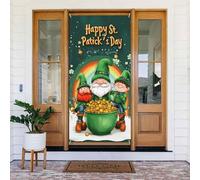 Generic Housse de porte de bienvenue Happy St. Patrick - 185 x 90 cm - Décorations saisonnières pour porte d'entrée, porche