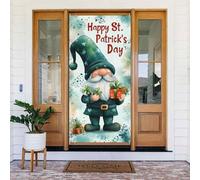 Generic Housse de porte de bienvenue Happy St. Patrick - 185 x 90 cm - Décorations saisonnières pour porte d'entrée, porche