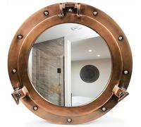 Generic Hublot de navire maritime nautique finition cuivre antique | Rétroviseurs hublot rustique authentique (25,4 cm), marron