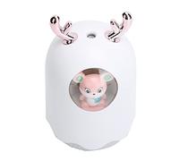 Generic Humidificateur de Grande capacité avec Plugin USB, capacité D'aromathérapie, Remplissage D'eau Pratique, Lumière D'ambiance, Type de Klaxon de Cerf de Noël (Blanc)