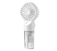 Generic Humidificateur portable avec 4 vitesses, rechargeable par USB, mini ventilateur de poche pour intérieur et extérieur, blanc