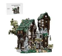 Generic Ideas Kit de construction de cabane médiévale avec éclairage, kit de modélisme pour adultes à construire, kit de château de ville vintage, jouet de construction, objet de collection avec tour