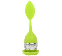 Generic Infuseur à thé en Silicone avec Poignée en Forme de Feuille Mignonne pour les Amateurs de thé Passoire en Acier Inoxydable 304 écologique Non Toxique 15,4 Cm (Jaune Vert)