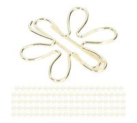 Generic Innovant 100 Pièces Trombones en Métal Mignon Antirouille or Flèche Pointe Drôle Planificateur Clips pour Bureau à Domicile, Organisateur de Signets Pratique (Motif de fleurs)