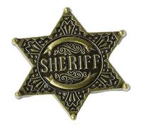 Generic Insigne Hexagonal de Shérif en Alliage Métallique Robuste, Épingle à Badge Vintage pour Costume et Cosplay, Décoration Élégante pour Fêtes et Événements à Thème, Accessoire Mode