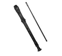Generic Instrument de Flûte à Bec Soprano de Style Allemand pour Enfants avec Bâton de Nettoyage en Matériau ABS Noir
