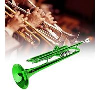 Generic Instrument de Musique Trompette en Laiton avec Outils Auxiliaires Surface Lisse pour étudiants et Enseignants Laiton/rouge (GREEN)