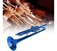 Generic Instrument de Musique Trompette en Laiton avec Outils Auxiliaires Surface Lisse pour étudiants et Enseignants Laiton/rouge (BLUE)