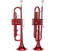 Generic Instrument de Musique Trompette en Laiton avec Outils Auxiliaires Surface Lisse pour étudiants et Enseignants Laiton/rouge (rouge)