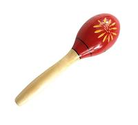Generic Instruments de Musique Maracas, Easy-User Wooden Marracas Waterfaschs (Longues Fleurs sculptées Rouges)