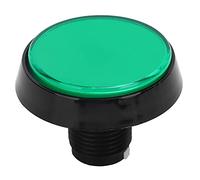 Generic Interrupteur à Bouton-poussoir LED Durable de 60mm, avec Touche Légère, pour les Amateurs de Console de Jeu de Machine à Grue, Matériau ABS pour Jeux D' (Vert + LED + interrupteur à trois
