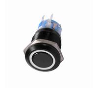 Generic Interrupteur à Bouton-poussoir LED étanche de 19mm, Loquet Autobloquant Durable, Fonction Marche/arrêt pour Automobile, Couleur Métal Noir (WHITE)