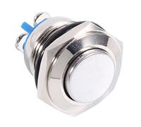 Generic Interrupteur à Bouton-poussoir momentané en Métal étanche de 16 Mm, Durable pour Démarreur de Moteur de Voiture, Argent ON OFF pour Démarreur électromagnétique, Relais, Interrupteur de