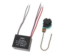 Generic Interrupteur Fiable à Cordon de Tirage pour Ventilateur de Plafond à 3 Vitesses, 4,5 Uf, 6 Uf, 5, Condensateur CBB61 à Fils pour le Contrôle de la Lumière du Ventilateur, Améliorant