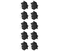 Generic Interrupteur Marche/arrêt à Bascule à 2 Broches avec Fonctionnement Fluide pour Divers équipements Industriels, Ensemble D'interrupteurs à Bascule Noirs 10 Pièces pour Appareils Ménagers,
