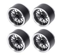 Generic Jantes de Roue RC en Alliage D'aluminium, 2.2 Pouces, Bonne Dissipation Thermique pour Ensemble de Véhicules à Chenilles 1/10 (Black)