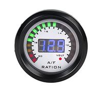 Generic Jauge de Rapport Air/carburant de Voiture 52 Mm LED Bleu Numérique pour Véhicule à 12 V 4 Cylindres, Installation Facile Manuel en Anglais pour Compteur AFR de Course