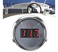 Generic Jauge de Tension à Affichage Numérique LED, Antirouille 8-32V, Adaptée à L'alarme Intelligente pour Bateau et Automobile, 2 Pouces, en Acier Inoxydable Blanc (WHITE)