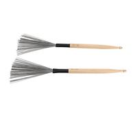 Generic Jeu de Brosses à Tambour à Double Usage avec Bâtons D'érable et Fil D'acier en Caoutchouc pour Batterie Jazz-2 Pièces (Couleur du bois)