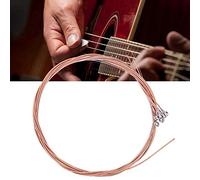 Generic Jeu de Cordes de Guitare Folk Acoustique en Acier et Cuivre pour Résonances Pleines, Cordes à Tension Extra Légère à 6 pour Guitaristes Folk, 6 Pièces
