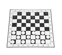 Generic Jeu de Dames Portable avec Planche Pliante pour Soirée de Jeu en Famille et Divertissement en Plein Air, Plastique Durable, 33 X 33 Cm, 105 G