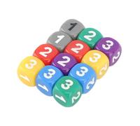 Generic Jeu de Dés en Plastique coloré à 6 Faces pour Jeux de Mathématiques Enfants Adultes Jeu de société Enseignement, 12 Pièces pour l'enseignement Numérique