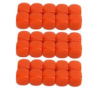 Generic Jeu de Dés Vierges à Bords Arrondis, 30 Pièces, pour Projets de Bricolage et Enseignement des Mathématiques dans Les Salles de s en Plastique de 16mm (Orange)