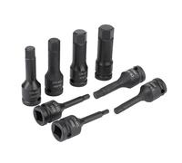 Generic Jeu de Douilles Hexagonales 1/2" avec Finition Phosphatée pour une Utilisation Intensive, 8 Douilles Hexagonales Allen pour Cliquet, Pistolet à Percussion, Barre D'alimentation, étui de
