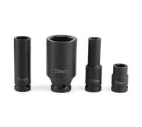 Generic Jeu de Douilles Profondes à Impact Métrique 35 Pièces en Acier au Chrome Vanadium Durable pour Outil de Travail à Cliquet à Entraînement 1/2" pour les Passionnés D'automobile