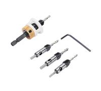 Generic Jeu de Forets à Fraiser pour le Travail du Bois, 4 Cannelures Hélicoïdales Efficaces, Jeu de Forets étagés Réglables en Profondeur pour les Matériaux de Perçage du Bois Dur