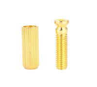 Generic Jeu de Goujons et D'ancrages de Pont Trémolo Réglables de 8 Mm pour le Remplacement de Guitare électrique, Alliage de Cuivre-zinc Durable, Parfait pour les Musiciens, 2 Pièces (GOLD)