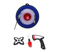 Generic Jeu de Lancer de Hache, Ensemble Portable Amusant pour Les Activités Intérieures et Extérieures dans Le Jardin avec 1 Jeu de Fléchettes, 2 Fléchettes et 2 Haches (Blue)