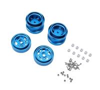 Generic Jeu de Moyeux de Jante de Roue RC en Alliage D'aluminium 4 Pièces, pour Moyeux de Roue Avant et Arrière de Voiture 1/10 RC avec Mise à Niveau Bleue