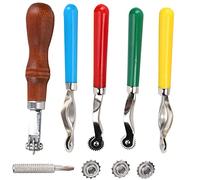 Generic Jeu de Roues de Marquage Sur-points en Cuir, 5 Pièces, Outil de Couture Ergonomique pour L'art du Cuir et les Accessoires avec des Matériaux de Haute qualité