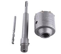 Generic Jeu de Scie Cloche à Béton à Pointe en Carbure Durable de 65mm, avec Tige de 200mm pour L'installation de Briques Murales, clé Incluse