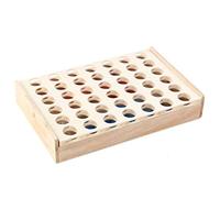 Generic Jeu de société de Voyage en Bois Pliable et Durable, Jouet de Développement Intelligent 4 en Rangée pour la Famille, Jeu D'échecs en Bois de Caoutchouc (Carte)