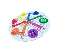 Generic Jeu de Stratégie de Jeu D'échecs de Vol pour 6 Joueurs, Ensemble de de Voyage Portable de 13,8 Pouces, Idéal pour S'amuser en Famille (Ronde)