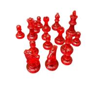 Generic Jeu D'échecs 16 Pièces, Pièces Légères et Robustes pour Le Développement des Compétences Cognitives, Idéal pour Jouer en Famille, Matériau PS, 1,93 Pouces, King (Rouge Transparent)