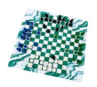 Generic Jeu D'échecs Classique à 4 Joueurs avec Pièces PS de 63 Mm pour Les Réunions de Famille et L'apprentissage Scolaire 45 Cm (Noir Bleu Vert Blanc)