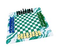 Generic Jeu D'échecs Classique à 4 Joueurs avec Pièces PS de 63 Mm pour Les Réunions de Famille et L'apprentissage Scolaire 45 Cm (Noir Bleu Vert Beige)