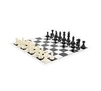 Generic Jeu D'échecs Médiéval en Plastique de 32 Pièces Ensemble de Jeu D'échecs Standard International Durable pour Adolescents et Adultes Noir/Blanc 5,4 Oz 9,8 X 9,7 Pouces Échiquier