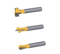 Generic Jeu D'embouts de Routeur à Trou de Serrure Polyvalent, Fraises à Fente à Tige de 1/4 Pouces, 3 Pièces pour la Rénovation de la Maison