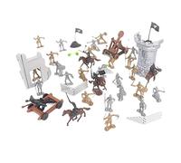 Generic Jeu D'imitation de Chevalier Médiéval, Construction de Château avec Véhicule, Baliste, Chevaux, Cavalerie - Figurines de Archaïques