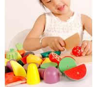 Generic Jouet Alimentaire à Coupe Magnétique en Bois pour Enfants, Apprentissage des Langues, éducation Précoce, écoles Maternelles (des Fruits)